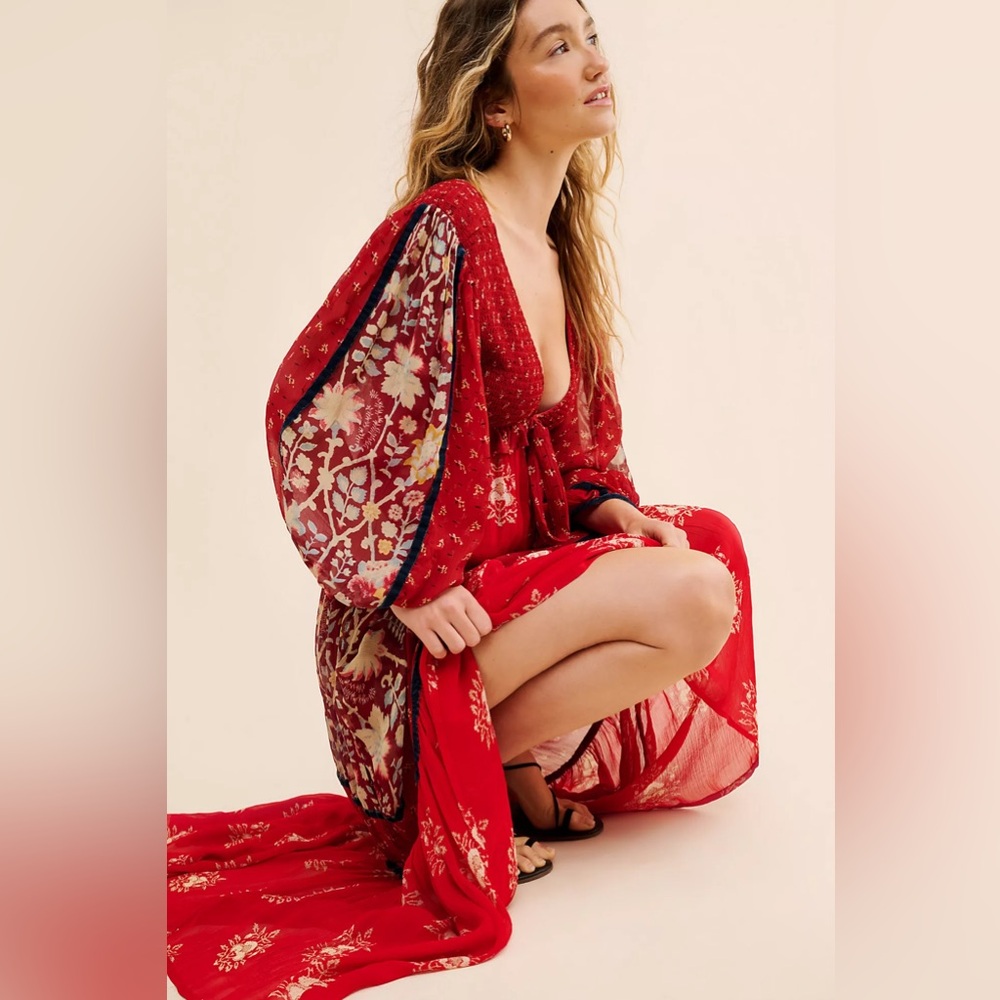 𝓯𝓹 Free People ~ Bali Laurel Maxi Dress - Picture 8 of 12